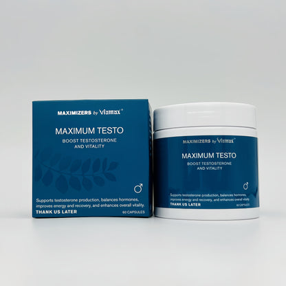 Viamax Maximum Testo capsules – men’s supplement supporting testosterone and energy metabolism